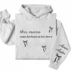 This Mama Wears Her Heart on Her Sleeve Hoodie – Custom Hoodie with Kids’ Names, Personalized Mother’s Day Gift for Mama