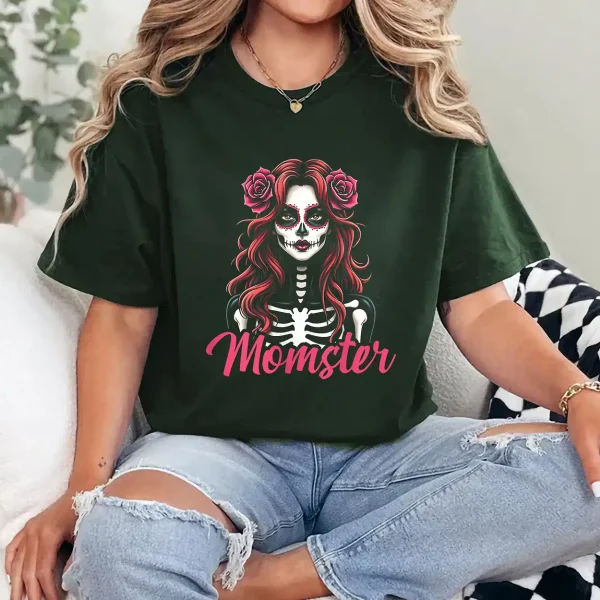Womens Creepy Momster Tee Scary Mama Costume Horror Halloween Mom T-Shirt - Unisex, Gift for Halloween Day,  Gift for Mama