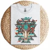 Boho Serape Turquoise Aztec Cow Skull T-Shirt – Western Cowgirl Graphic Tee – Vintage Bull Skull Rodeo Shirt – Country Outfit Top