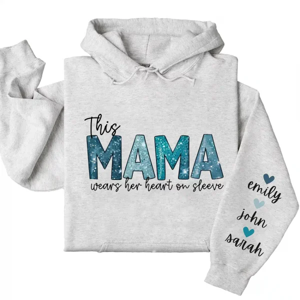 1-1-9.webp This Mama Wears Her Heart on Her Sleeve Hoodie – Custom Mom Shirt with Kids’ Names, Personalized Mother’s Day Gift Idea