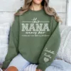 1.jpeg Custom Nana Sweatshirt, With Kids Name On Sleeve, This Nana Wears Her Heart On Her Sleeve