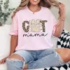 Funny Cat Mama T-Shirt – Retro Leopard Cat Mom Graphic Tee for Pet Lovers, Mother’s Day Gift for Cat Owners, Cute Animal Mom Shirt