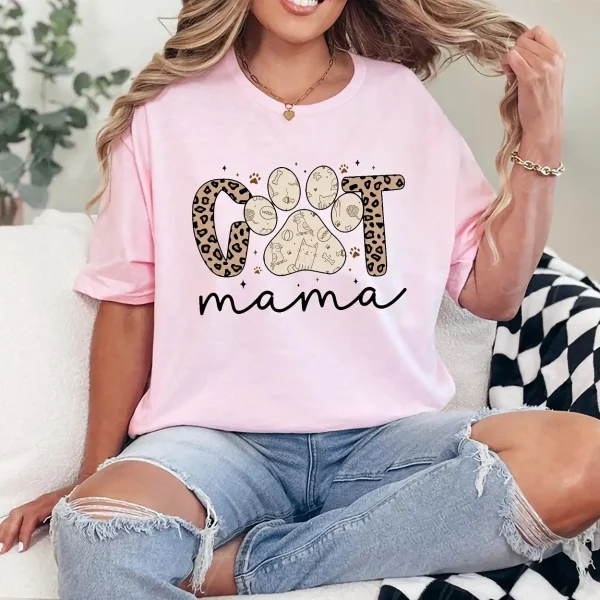 Funny Cat Mama T-Shirt – Retro Leopard Cat Mom Graphic Tee for Pet Lovers, Mother’s Day Gift for Cat Owners, Cute Animal Mom Shirt