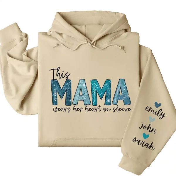 1-4-8.webp This Mama Wears Her Heart on Her Sleeve Hoodie – Custom Mom Shirt with Kids’ Names, Personalized Mother’s Day Gift Idea