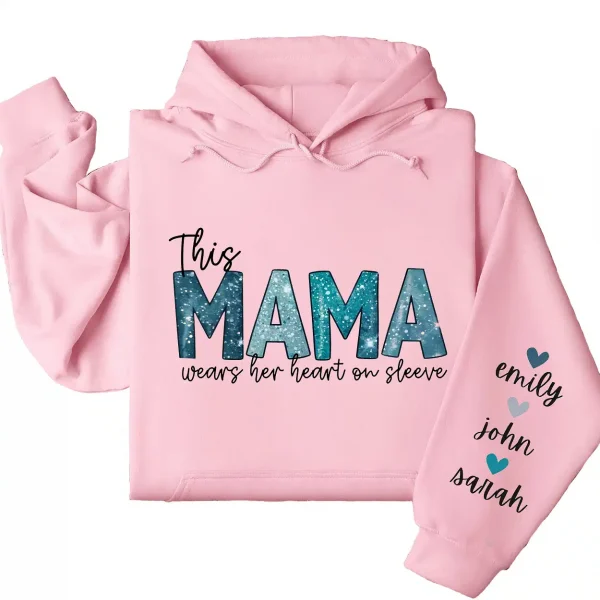 1-5-1-1.webp This Mama Wears Her Heart on Her Sleeve Hoodie – Custom Mom Shirt with Kids’ Names, Personalized Mother’s Day Gift Idea