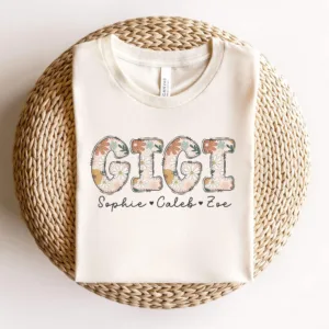 Personalized Gigi Shirt with Grandkids' Names - New Gigi Gift - Promoted to Gigi T-Shirt - Mother's Day Grandma Gift