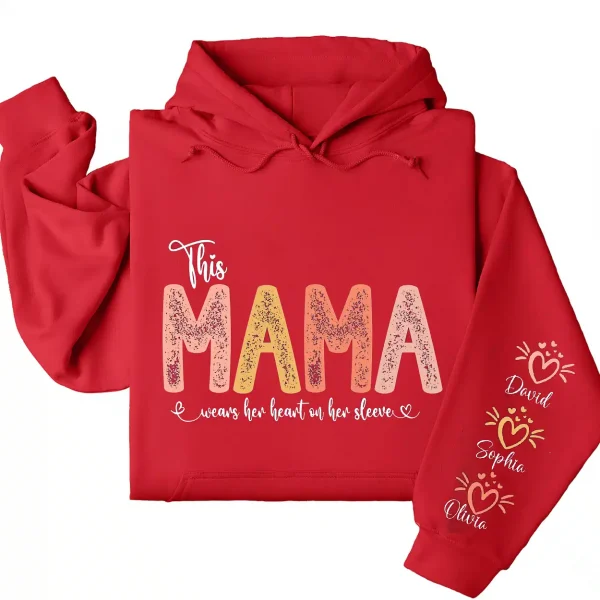 10-1-8.webp This Mama Wears Her Heart on Her Sleeve Hoodie – Custom Hoodie with Kids’ Names, Personalized Mother’s Day Gift for Mama