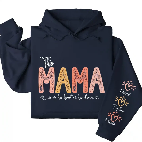 10-2-8.webp This Mama Wears Her Heart on Her Sleeve Hoodie – Custom Hoodie with Kids’ Names, Personalized Mother’s Day Gift for Mama