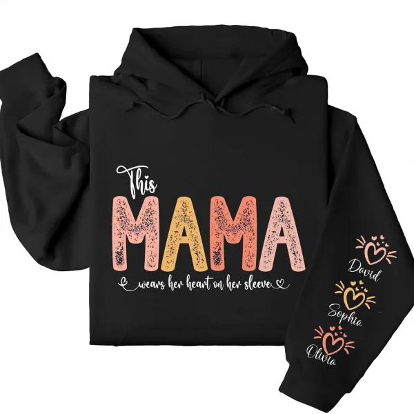 10-3-8.webp This Mama Wears Her Heart on Her Sleeve Hoodie – Custom Hoodie with Kids’ Names, Personalized Mother’s Day Gift for Mama