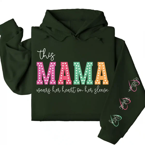 10-4-3.webp This Mama Wears Her Heart on Her Sleeve Hoodie – Custom Kids Names, Mother's Day