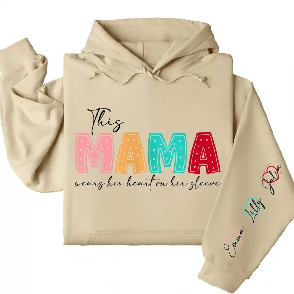 10-4-4.webp This Mama Wears Her Heart on Her Sleeve Hoodie – Custom Hoodie with Kids’ Names, Personalized Mother’s Day Gift for Mom