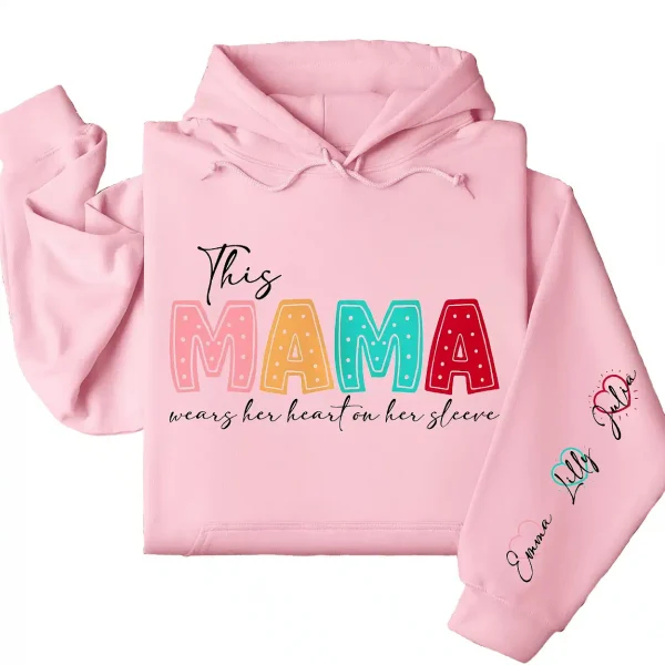 10-5-2.webp This Mama Wears Her Heart on Her Sleeve Hoodie – Custom Hoodie with Kids’ Names, Personalized Mother’s Day Gift for Mom