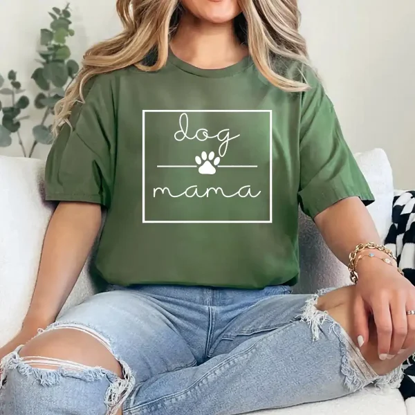 Dog Mama T-Shirt – Cute Dog Mom Gift, Pet Parent Shirt for Women, Dog Lover Tee, Mother's Day Outfit for Fur Mamas, Casual Pet Mom Top