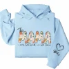 Personalized This Mama Wears Her Heart on Her Sleeve Hoodie – Floral Mama, Custom Hoodie with Kids’ Names, Personalized Mother’s Day Gift for Mom