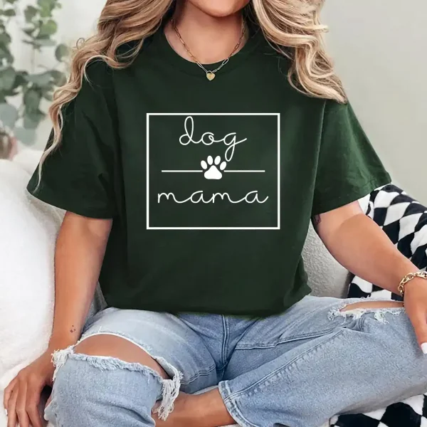 Dog Mama T-Shirt – Cute Dog Mom Gift, Pet Parent Shirt for Women, Dog Lover Tee, Mother's Day Outfit for Fur Mamas, Casual Pet Mom Top
