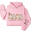 Personalized This Mama Wears Her Heart on Her Sleeve Hoodie – Floral Mama, Custom Hoodie with Kids’ Names, Personalized Mother’s Day Gift for Mom