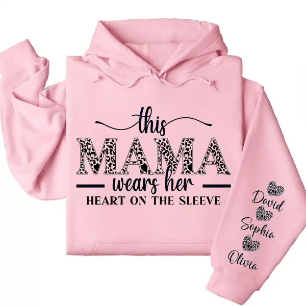 11-5-3.webp This Mama Wears Her Heart on Her Sleeve Hoodie – Custom Hoodie with Kids’ Names, Personalized Mother’s Day Gift for Mama
