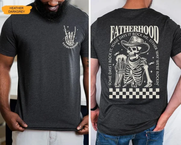 12-1-3.webp Fatherhood Beer T-Shirt, Skeleton Cool Dad Club Tee, Western Cowboy Dad, Father's Day Shirt, Funny First Time Dad Gift, New Dad