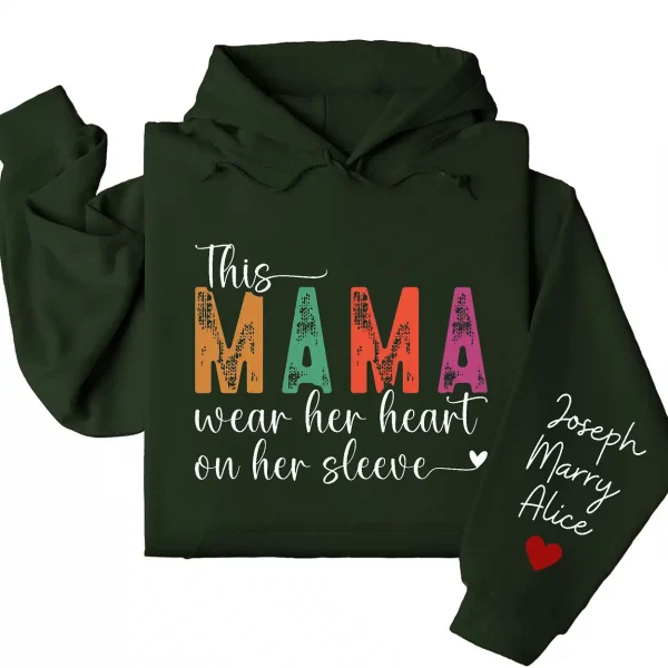12-1-7.webp This Mama Wears Her Heart on Her Sleeve Hoodie – Custom Hoodie with Kids’ Names, Personalized Mother’s Day Gift for Mama