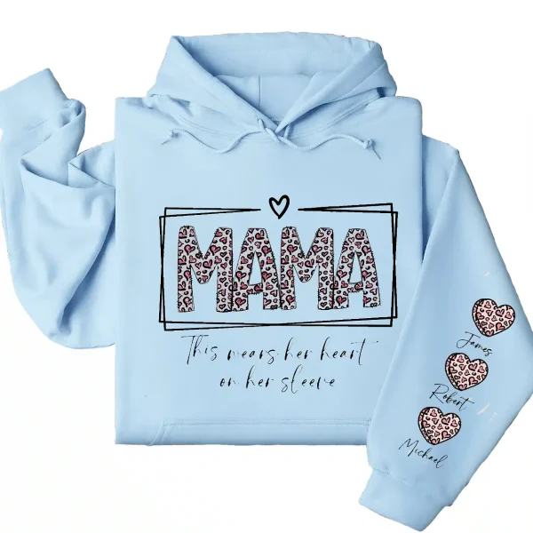12-2-6.webp This Mama Wears Her Heart on Her Sleeve Hoodie – Custom Hoodie with Kids’ Names, Personalized Mother’s Day Gift for Mom