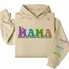 12-9.webp This Mama Wears Her Heart on Her Sleeve Hoodie – Custom Hoodie with Kids’ Names, Personalized Mother’s Day Gift for Mom