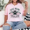 Dog Mom Social Club T-Shirt – Floral Dog Paw Shirt for Pet Lovers, Gift for Dog Owners, Cute Dog Lover Tee, Fur Mama Graphic Top