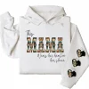 Western Mama Wears Her Heart on Her Sleeve Hoodie – Personalized Aztec Heart & Horse Graphic, Cowboy Font, Mother’s Day or Birthday Gift