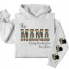 Western Mama Wears Her Heart on Her Sleeve Hoodie – Personalized Aztec Heart & Horse Graphic, Cowboy Font, Mother’s Day or Birthday Gift