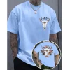 Rustic Aztec Cow Skull Shirt – Bull Skull Western Graphic Tee for Women – Rodeo Queen Gypsy Style T-Shirt – Country Boho Outfit