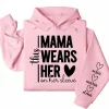 This Mama Wears Her Heart on Her Sleeve Hoodie – Custom Hoodie with Kids’ Names, Personalized Mother’s Day Gift for Mama