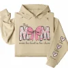 This Mom Wears Her Heart on Her Sleeve Hoodie – Custom Mama Shirt with Kids’ Names, Personalized Mother’s Day Gift, Cute Sweatshirt for Mom