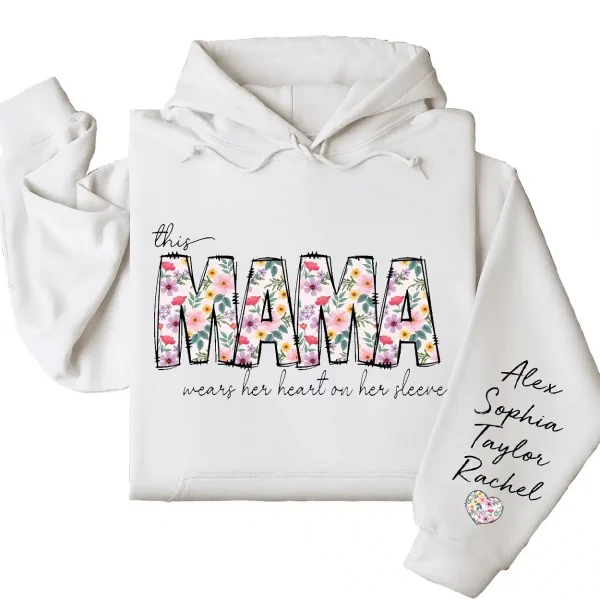 17-3-6.webp This Mama Wears Her Heart on Her Sleeve Hoodie – Custom Hoodie with Kids’ Names, Personalized Mother’s Day Gift for Mama