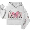 This Mom Wears Her Heart on Her Sleeve Hoodie – Custom Mama Shirt with Kids’ Names, Personalized Mother’s Day Gift, Cute Sweatshirt for Mom
