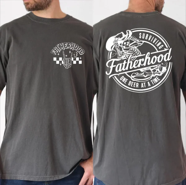 Fatherhood T-Shirt, Surviving Fatherhood One Beer At A Time, Comfort Colors Funny Father Tee, Drinking Husband, Fathers Day Gift, Gift for Dad