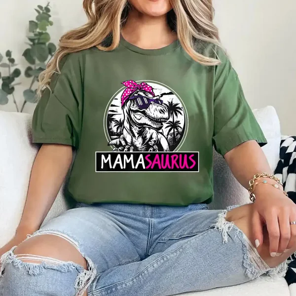 19-2-1.webp Mamasaurus T rex Dinosaur Funny Mama Saurus Mother's Family T-Shirt - Unisex, Gift for Halloween Day, Gift for Mama