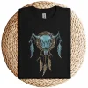 Bull Skull Dream Catcher T-Shirt – Western Rodeo Cowboy Cowgirl Boho Sleeveless Shirt – Country Summer Graphic Top