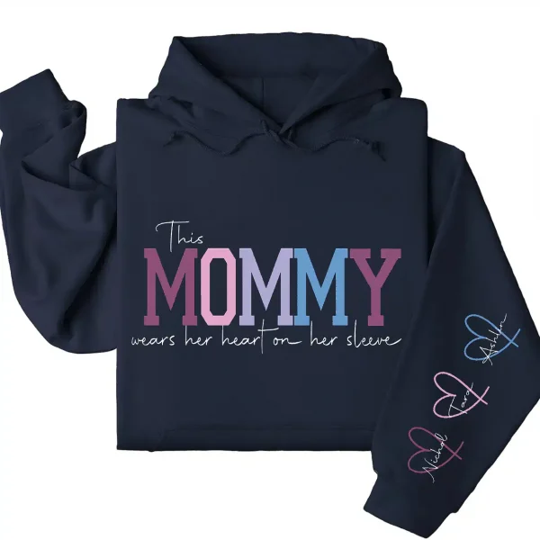 19-2-6.webp This Mama Wears Her Heart on Her Sleeve Hoodie – Custom Hoodie with Kids’ Names, Personalized Mother’s Day Gift for Mama