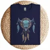 Bull Skull Dream Catcher T-Shirt – Western Rodeo Cowboy Cowgirl Boho Sleeveless Shirt – Country Summer Graphic Top