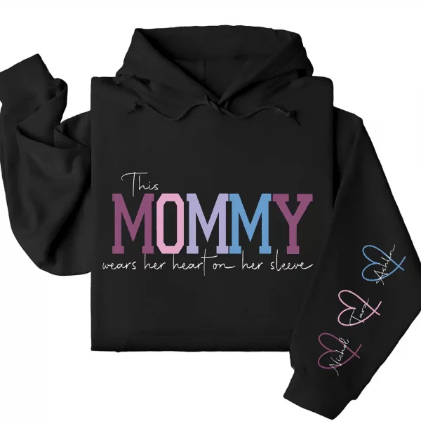19-3-5.webp This Mama Wears Her Heart on Her Sleeve Hoodie – Custom Hoodie with Kids’ Names, Personalized Mother’s Day Gift for Mama