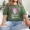 Pink Pirate Mama Skull And Crossbones Flag T-Shirt - Unisex, Gift for Halloween Day,  Gift for Mama