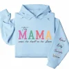 Custom This Mama Wears Her Heart on Her Sleeve Hoodie – Personalized Mom Hoodie with Kids’ Names, Mother’s Day Gift for Her