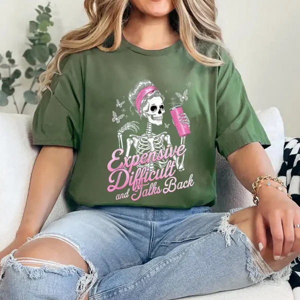 2-2-2-1.webp Expensive Difficult And Talks Back Halloween Mama Skeleton T-Shirt - Unisex, Gift for Halloween Day, Gift for Mama