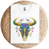Art of the Cow Skull T-Shirt – Western Boho Bull Skull Graphic Tee – Southwestern Vintage Rodeo Shirt – Country Cowgirl Aesthetic Top