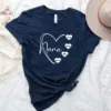 Custom Nana Heart Shirt with Kids' Names - Personalized Grandma Tee - Nana Gift for New or Cool Grandmas