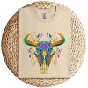 Art of the Cow Skull T-Shirt – Western Boho Bull Skull Graphic Tee – Southwestern Vintage Rodeo Shirt – Country Cowgirl Aesthetic Top