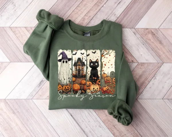 2 Cute Halloween Sweater, Womens Fall Tee, Spooky Season Gift