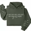 I Wear My Heart on My Sleeve Hoodie – Custom Hoodie with Kids’ Names, Personalized Mother’s Day, Father's Day, Gift for All