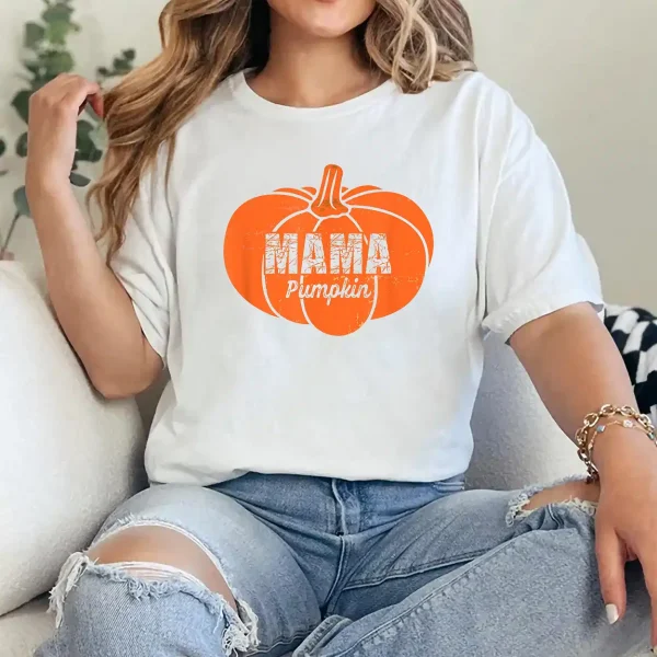 3-1-1-1.webp Mama Pumpkin Matching Family Halloween Thanksgiving Group T-Shirt - Unisex, Gift for Halloween Day, Gift for Mama