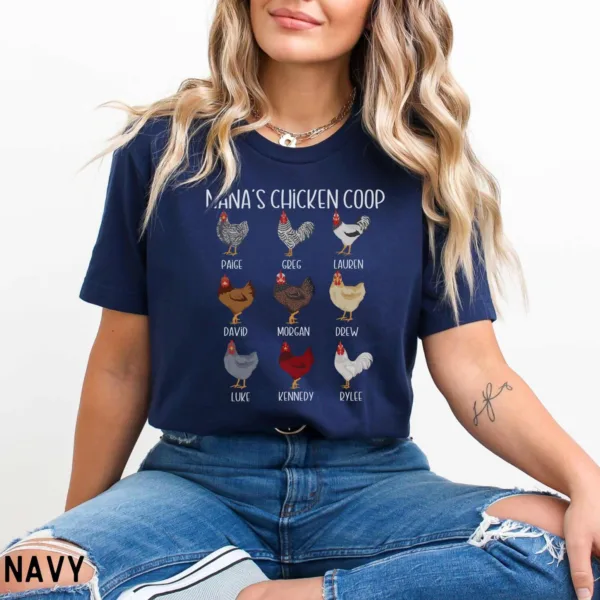 3-13.jpeg Personalized Nana Shirt - Custom Chicken T-Shirt with Grandkids' Names - Personalized Grandma & Nana Gift