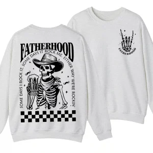 Fatherhood Beer Sweatshirt, Skeleton Cool Dad Club Shirt, Western Cowboy Dad, Father's Day, Funny First Time Dad Gift, New Dad